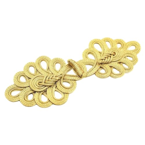 F Fityle Chinesischer Knoten-Frosch-Knopf, chinesischer Verschlussknopf, chinesischer Frosch-Verschluss, handgefertigter Knopf für Outfit, Kostüme, Gold F Fityle Chinesischer Knoten-Frosch-Knopf, chinesischer Verschlussknopf, chinesischer Frosch-Verschluss, handgefertigter Knopf für Outfit, Kostüme, Gold von F Fityle