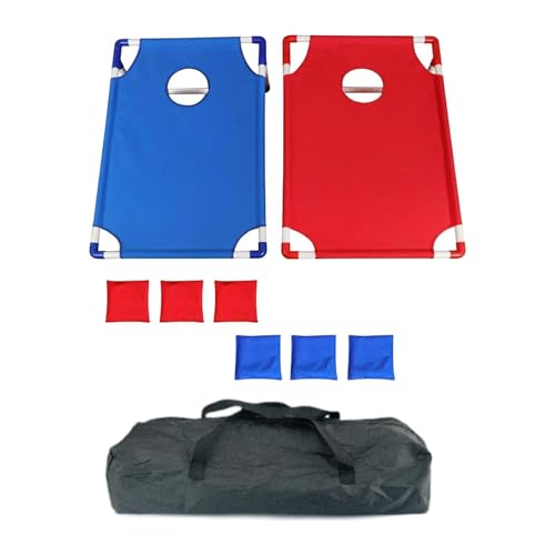 F Fityle Corn Hole Toss Game Indoor Outdoor herausfordernde Handscheibe Partyspielzeug mit 6 Bohnensäcke zum Sammeln von Strandkindern Geburtstag Freund von F Fityle