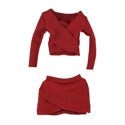 F Fityle Crop Tops für Damen im Maßstab 1:6, Actionfigur-Kleidung, Mini-Puppe, lässiges Top-Kostüm, kurzer Rock für 12-Zoll-Actionfigur, Ankleiden, Tiefrot F Fityle Crop Tops für Damen im Maßstab 1:6, Actionfigur-Kleidung, Mini-Puppe, lässiges Top-Kostüm, kurzer Rock für 12-Zoll-Actionfigur, Ankleiden, Tiefrot von F Fityle
