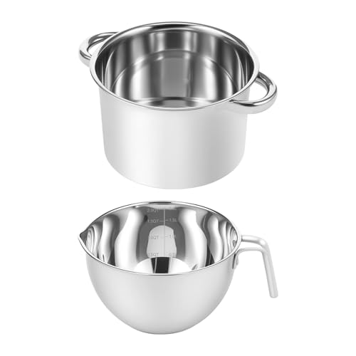 F Fityle Doppelkessel Topf Set Schokoladenschmelztopf Schokoladenschmelzer Rührschüssel für Karamell F Fityle Doppelkessel Topf Set Schokoladenschmelztopf Schokoladenschmelzer Rührschüssel für Karamell von F Fityle