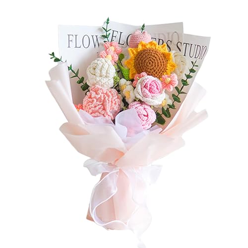 F Fityle Gestrickte künstliche Blume, gehäkelter Blumenstrauß zum Muttertag, Strickblumen, Geschenkpapier, bereits für das Regal hergestellt F Fityle Gestrickte künstliche Blume, gehäkelter Blumenstrauß zum Muttertag, Strickblumen, Geschenkpapier, bereits für das Regal hergestellt von F Fityle