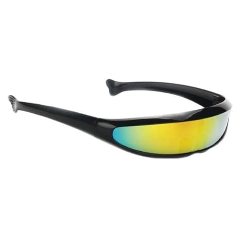 F Fityle Moderne Schmale Linse Visierbrille Sonnenbrille Schwarz, Eine 8, 16 Stk von F Fityle
