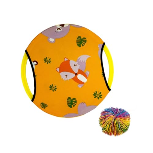 F Fityle Paddle Catching Bälle Spiel, Partyvorräte, Outdoor -Spiele, farbenfrohe Eltern -Kind -Interaktionsspiele, Aktivitätsspielzeug für Kinder Erwachsene, Orange von F Fityle