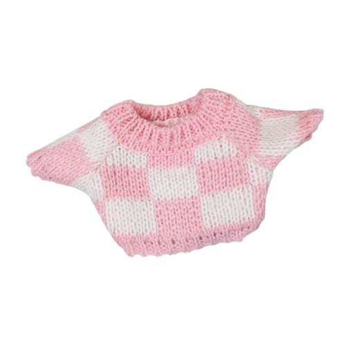 F Fityle Puppenkleidung, Pullover für 20 cm Puppen, süßes Kleid, DIY Stylish komfortable Puppenzubehör, gestrickte Kleidung , Rosa Weiß von F Fityle