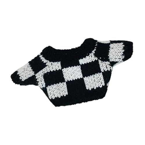 F Fityle Puppenkleidung, Pullover für 20 cm Puppen, süßes Kleid, DIY Stylish komfortable Puppenzubehör, gestrickte Kleidung , Schwarz-Weiss von F Fityle