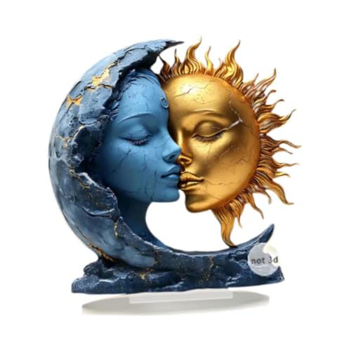F Fityle Sonne Mond Tischdekoration Acryl Desktop Dekoration Geschenk Partygeschenke Sammlerstück Tischdekoration 2D flach für Wohnzimmer F Fityle Sonne Mond Tischdekoration Acryl Desktop Dekoration Geschenk Partygeschenke Sammlerstück Tischdekoration 2D flach für Wohnzimmer von F Fityle