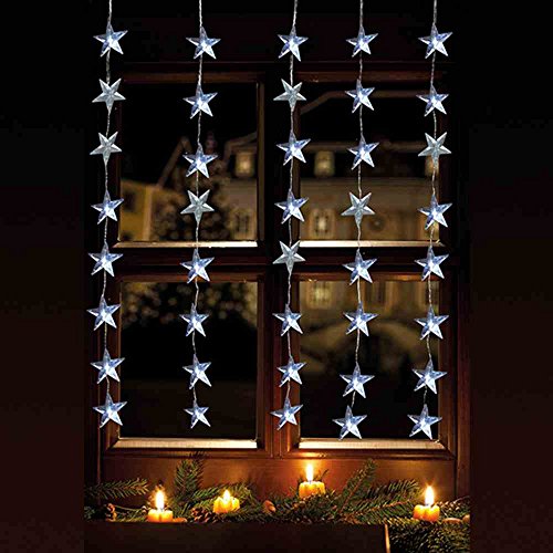 LED Lichtervorhang 40er Sterne warmweiß 1x1,2m innen / außen 06044 von F-H-S International GmbH & Co. KG