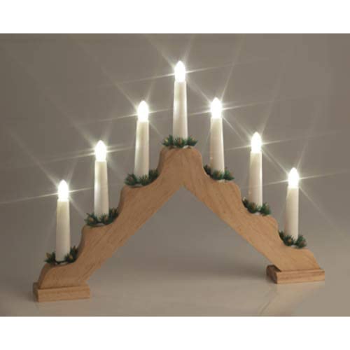 LED Weihnachts-Lichterbogen aus Holz, warmweiß von F-H-S International