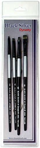 F & M Brush Company Shader Pinsel-Set mit kurzem Griff, Synthetisches Material, Silber, 24,13 x 5,71 x 0,08 cm von F & M Brush Company