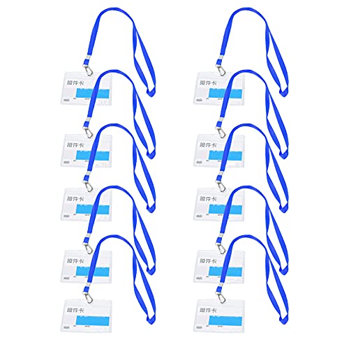 10 Stück Ausweishüllen Transparent PVC Kartenhülle Weich Dick Visitenkartenhülle für Arbeit Büro Ausstellung (Blau) von F&Y