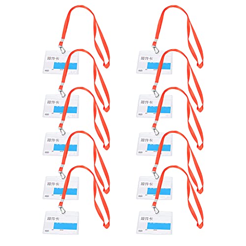 10 Stück Ausweishüllen Transparent PVC Kartenhülle Weich Dick Visitenkartenhülle für Arbeit Büro Ausstellung (Rot) von F&Y
