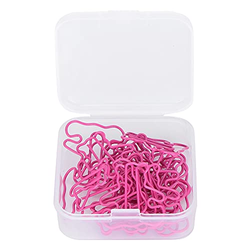 20PCS Mini Bären Büroklammern, Kunststoffbeschichtete Draht Lesezeichen Clips für Dateien Notizbuch Schule Büro (Rose Red) von F&Y