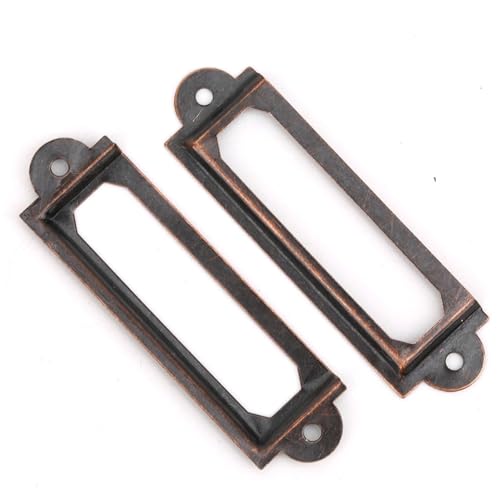 20Stk Schubladen Etiketten Rahmen Retro Kartenhalter Schilder DIY Zubehör für Holzkisten und Scrapbook (Rote Bronze) von F&Y