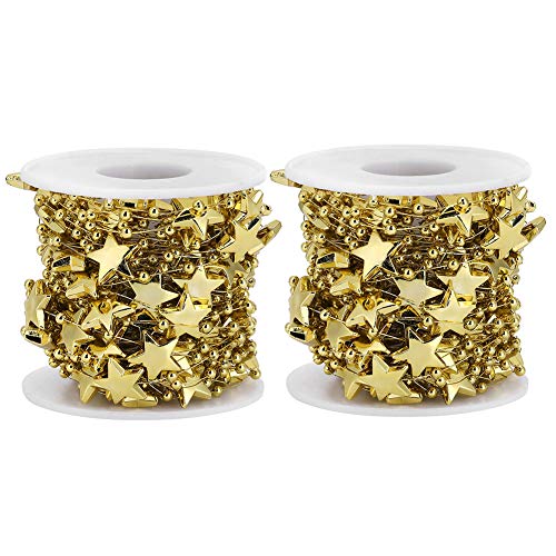 2pcs Perle Perle Perle Star Garland String - 10 m Abs Craft Perlen Rollen für Hochzeit, Verpackung, PartyDekorationation (10 m/Volumen) von F&Y
