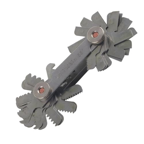 51/52PCS Edelstahl Gewindelehre Schraubensteigung Messwerkzeug 60° 55° Winkel Metrisch Whitworth (Metrik + Imperial (52pc)) von F&Y