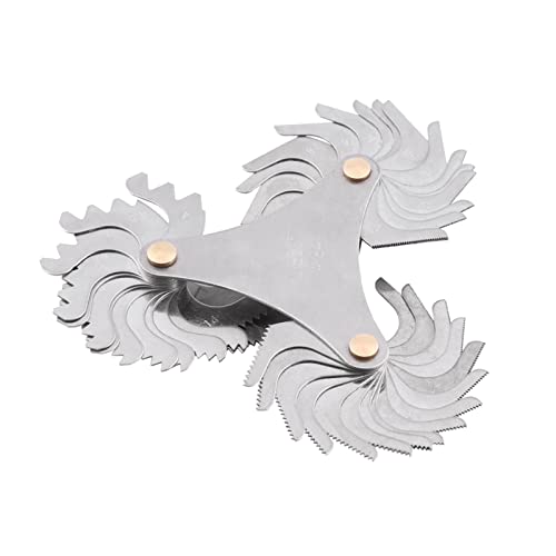 51/52PCS Edelstahl Gewindelehre Schraubensteigung Messwerkzeug 60° 55° Winkel Metrisch Whitworth (Reine Schönheit (51pc)) von F&Y