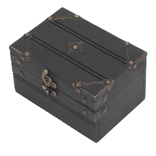 F&Y Retro-Schmuckschatulle aus Holz, Vintage-Stil, Schatz-Aufbewahrungsbox, Organizer, Behälter, Truhe, Schmuckkästchen für Mädchen, Freundin, Damen, Grau von F&Y