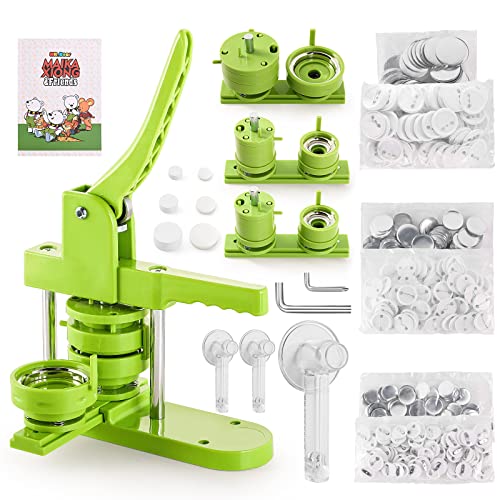 Button Badge Press Maschine Mehrere Größen 25 + 32 + 58 mm (1+1.25+2.25 Zoll) DIY mit 300 Knopfteilen & Kreisschneider & Zauberbuc Button Badge Press Maschine Mehrere Größen 25 + 32 + 58 mm (1+1.25+2.25 Zoll) DIY mit 300 Knopfteilen & Kreisschneider & Zauberbuc von F7F9