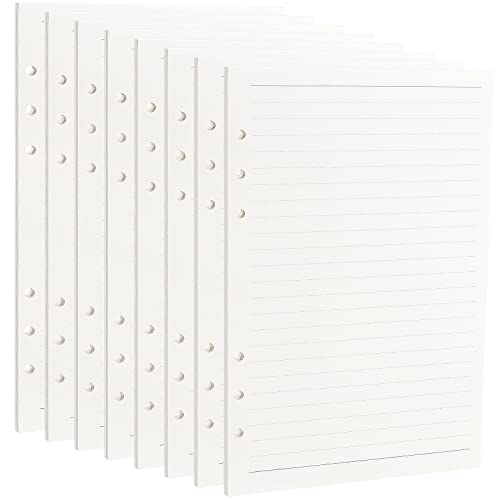 FAAING 10 Pack A5 Nachfüllpapier Liniertes Papier, 450 Blätter Ringbuch A5 Einlagen Papier, 6 Löch A5 Liniertes Nachfüllpapier für A5 Notizbuch Ringbücher, 100 g/m² von FAAING