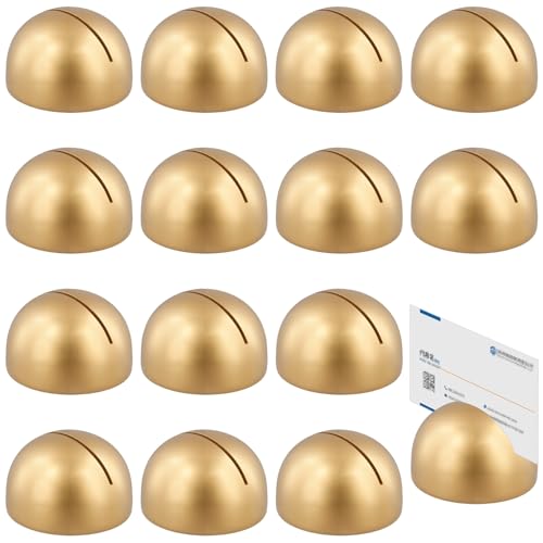 FAAING 15 Stück Runde Tischnummernhalter Gold, 30x47mm Modern Tischkartenhalter Tischnummern Holz Tischnummernhalter für Hochzeit Jahrestag Geburtstag Party von FAAING