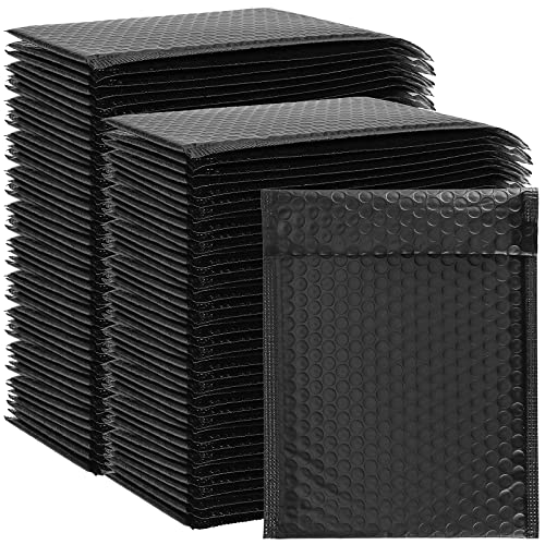 FAAING 80 Stück Luftpolster Versandtaschen A5 Schwarz, 18x23cm Luftpolsterumschläge din A5, wasserdicht, Gepolstert Umschläge Versandtaschen Selbstklebend A5 für Verpackung Versand von FAAING