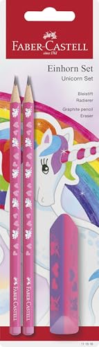FABER-CASTELL 111516 - Schreibset Einhorn mit Bleistifte HB und Radiergummi, Schulset für Kinder von FABER-CASTELL