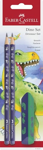FABER-CASTELL 111517 - Schreibset Dino mit Bleistifte HB und Radiergummi, Schulset für Kinder FABER-CASTELL 111517 - Schreibset Dino mit Bleistifte HB und Radiergummi, Schulset für Kinder von FABER-CASTELL