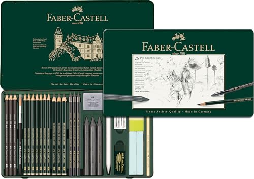 FABER-CASTELL 112974 - Pitt Graphite Set im Metalletui, groß, 26-teilig FABER-CASTELL 112974 - Pitt Graphite Set im Metalletui, groß, 26-teilig von FABER-CASTELL