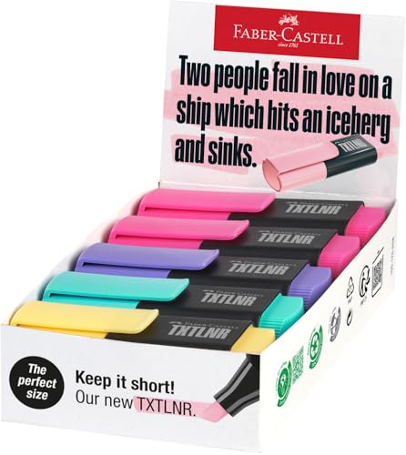 Faber-Castell 154212 - Textmarker Set TXTLNR, 10 Pastell Marker für Kinder und Erwachsene, Textmarker Mini von Faber-Castell