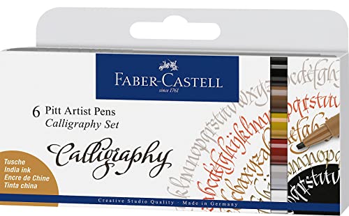 FABER-CASTELL 167506 Tuschestift Pitt Artist Pen Calligraphy Set, 2,5 mm, 6er Etui, Mehrfarbig FABER-CASTELL 167506 Tuschestift Pitt Artist Pen Calligraphy Set, 2,5 mm, 6er Etui, Mehrfarbig von FABER-CASTELL