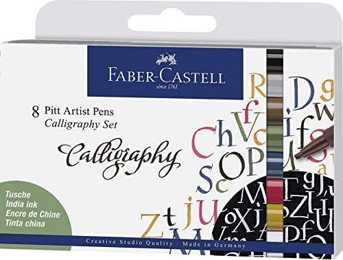 FABER-CASTELL 167508 Tuschestift Pitt Artist Pen Calligraphy Set, 2,5 mm, 8er Etui, Mehrfarbig FABER-CASTELL 167508 Tuschestift Pitt Artist Pen Calligraphy Set, 2,5 mm, 8er Etui, Mehrfarbig von FABER-CASTELL