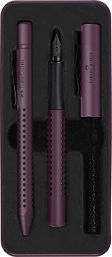 FABER-CASTELL 201530 - Geschenkset Grip Edition, berry, mit Füller M und Kugelschreiber XB im Metalletui von FABER-CASTELL