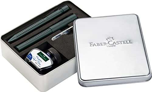 FABER-CASTELL 201532 - Geschenkset Grip Edition, mistletoe, mit Füller M, Kugelschreiber XB, Tintenglas 30 ml und Steckkonverter von FABER-CASTELL
