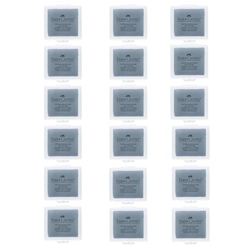 FABER-CASTELL 205262 - Knetradiergummi Art Eraser grau, 18 Radierer in Kunststoffbox von Faber-Castell