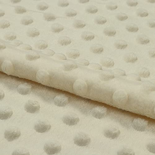 Fabreco PUNKT Deko-Stoff mit Noppen, Meterware 0,5lfm - 160cm breit, 300 g/m2, Plüschstoff für Kinderdecken, Spiel- und Krabbeldecken, Sofa- und Kopfkissen, Maskottchen - Ecru 16 von FABRECO
