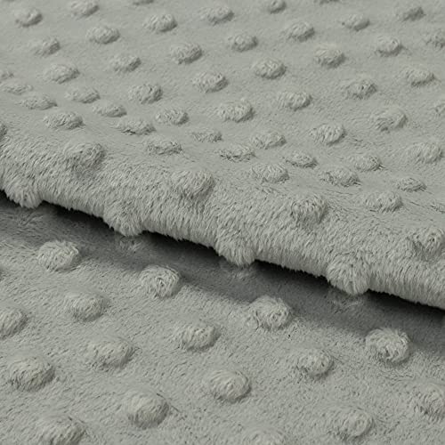 Fabreco PUNKT Deko-Stoff mit Noppen, Meterware 0,5lfm - 160cm breit, 300 g/m2, Plüschstoff für Kinderdecken, Spiel- und Krabbeldecken, Sofa- und Kopfkissen, Maskottchen - Hellgrau 03 von FABRECO