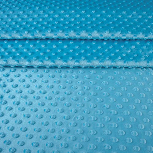 Fabreco PUNKT Deko-Stoff mit Noppen, Meterware 0,5lfm - 160cm breit, 300 g/m2, Plüschstoff für Kinderdecken, Spiel- und Krabbeldecken, Sofa- und Kopfkissen, Maskottchen (Blau) von FABRECO