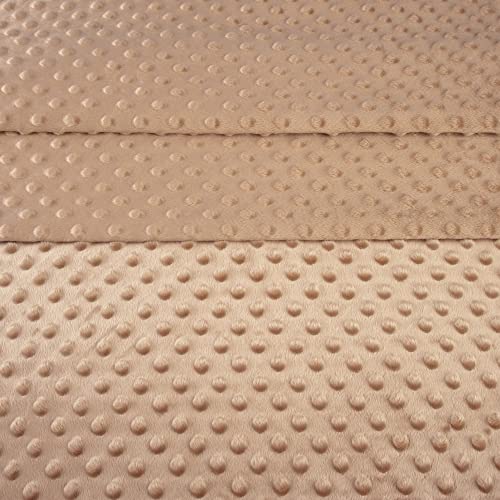 Fabreco PUNKT Deko-Stoff mit Noppen, Meterware 0,5lfm - 160cm breit, 300 g/m2, Plüschstoff für Kinderdecken, Spiel- und Krabbeldecken, Sofa- und Kopfkissen, Maskottchen (Braun) von FABRECO
