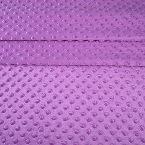 Fabreco PUNKT Deko-Stoff mit Noppen, Meterware 0,5lfm - 160cm breit, 300 g/m2, Plüschstoff für Kinderdecken, Spiel- und Krabbeldecken, Sofa- und Kopfkissen, Maskottchen (Violett) von FABRECO