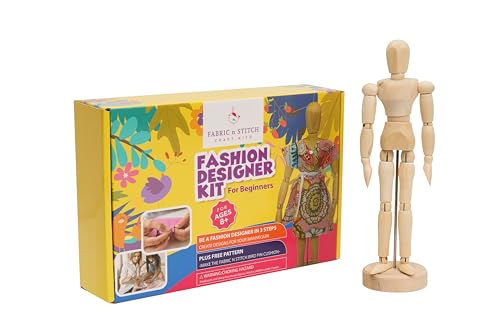 Modedesigner-Kits für Mädchen ab 8 Jahren, Anfänger, lernen Sie mehr über Muster, Entwurf und Neugestaltung von Mustern, nähen und seien Sie ein Modedesigner für die 21,6 cm. Holzpuppe Nähsets für Modedesigner-Kits für Mädchen ab 8 Jahren, Anfänger, lernen Sie mehr über Muster, Entwurf und Neugestaltung von Mustern, nähen und seien Sie ein Modedesigner für die 21,6 cm. Holzpuppe Nähsets für von FABRIC n STITCH