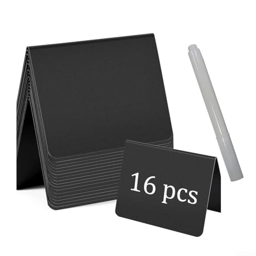 16 Mini-Kreidetafeln für Speisekarten, Hochzeitsdekoration und Lebensmittelbeschriftung, PVC-Material zur Verwendung 16 Mini-Kreidetafeln für Speisekarten, Hochzeitsdekoration und Lebensmittelbeschriftung, PVC-Material zur Verwendung von FACAIIO