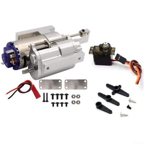 370 Bürstenmotor für Getriebe für RC Auto, stabile Metallkonstruktion, kompatibel mit WPL, für MN (Silber) von FACAIIO