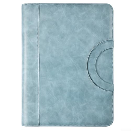 Dokumenten-Organizer für A4-Dokumente, Leder, mit integrierter Handyhalterung, ideal für Geschäftsleute, Blau von FACAIIO