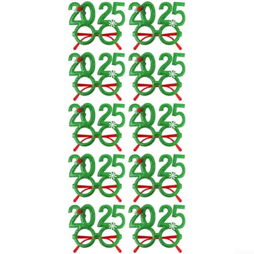 FACAIIO 10 Stück Neujahrsbrillen, lustiges Zubehör für Kinderpartys und festliche Anlässe (Grün) von FACAIIO