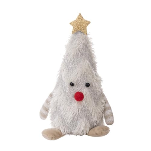 FACAIIO Beleuchtete Weihnachtsbaum-Figur, Plüschstoff, Ornament für Ferienhausdekoration, 16,3 cm von FACAIIO