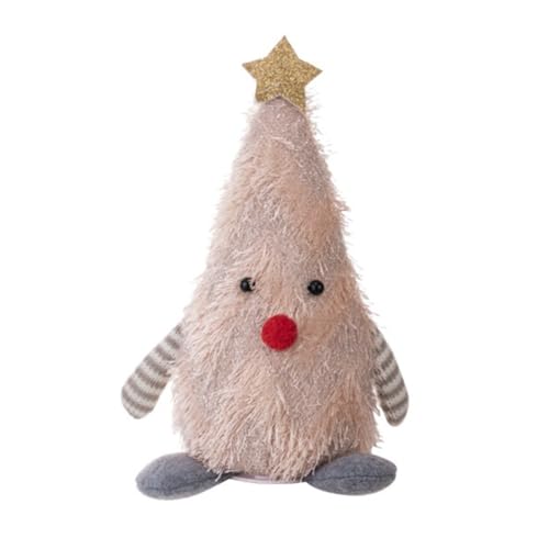 FACAIIO Beleuchtete Weihnachtsbaum-Figur, Plüschstoff, Ornament für Ferienhausdekoration, 16,3 cm von FACAIIO