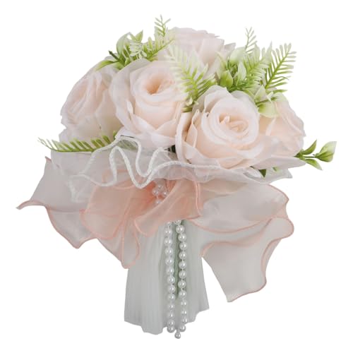 FACAIIO Künstlicher Rosen-Brautstrauß mit Perlennetz, Seidenblumen-Handstrauß für Hochzeitszeremonie und Brautjungfern im Freien FACAIIO Künstlicher Rosen-Brautstrauß mit Perlennetz, Seidenblumen-Handstrauß für Hochzeitszeremonie und Brautjungfern im Freien von FACAIIO