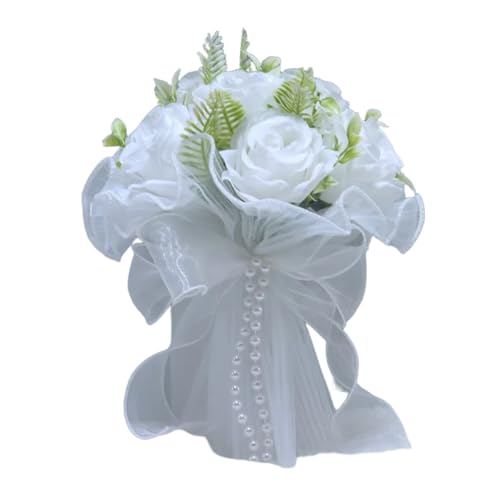 FACAIIO Künstlicher Rosen-Brautstrauß mit Perlennetz, Seidenblumen-Handstrauß für Hochzeitszeremonie und Brautjungfern im Freien FACAIIO Künstlicher Rosen-Brautstrauß mit Perlennetz, Seidenblumen-Handstrauß für Hochzeitszeremonie und Brautjungfern im Freien von FACAIIO
