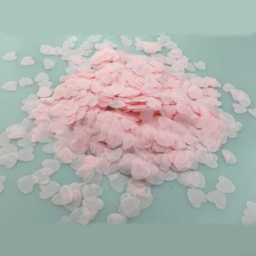 Schaffen Sie eine romantische Atmosphäre mit weißem Herz-Konfetti, biologisch abbaubares Seidenpapier, 10.000 Stück (rosa) von FACAIIO