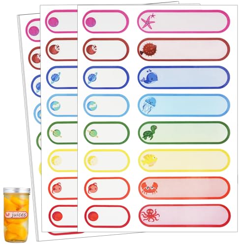 Babyflaschen-Etiketten für die Kindertagesstätte, 128 Stück wasserfeste Namensetiketten für Kinder, selbstlaminierend, spülmaschinenfest, Vorschulkind-Namensschilder Babyflaschen-Etiketten für die Kindertagesstätte, 128 Stück wasserfeste Namensetiketten für Kinder, selbstlaminierend, spülmaschinenfest, Vorschulkind-Namensschilder von FACATH